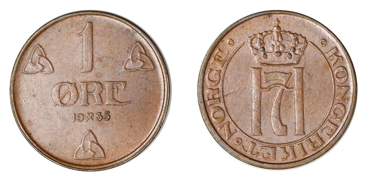 Norge 1 Øre 1935  Kv: 0