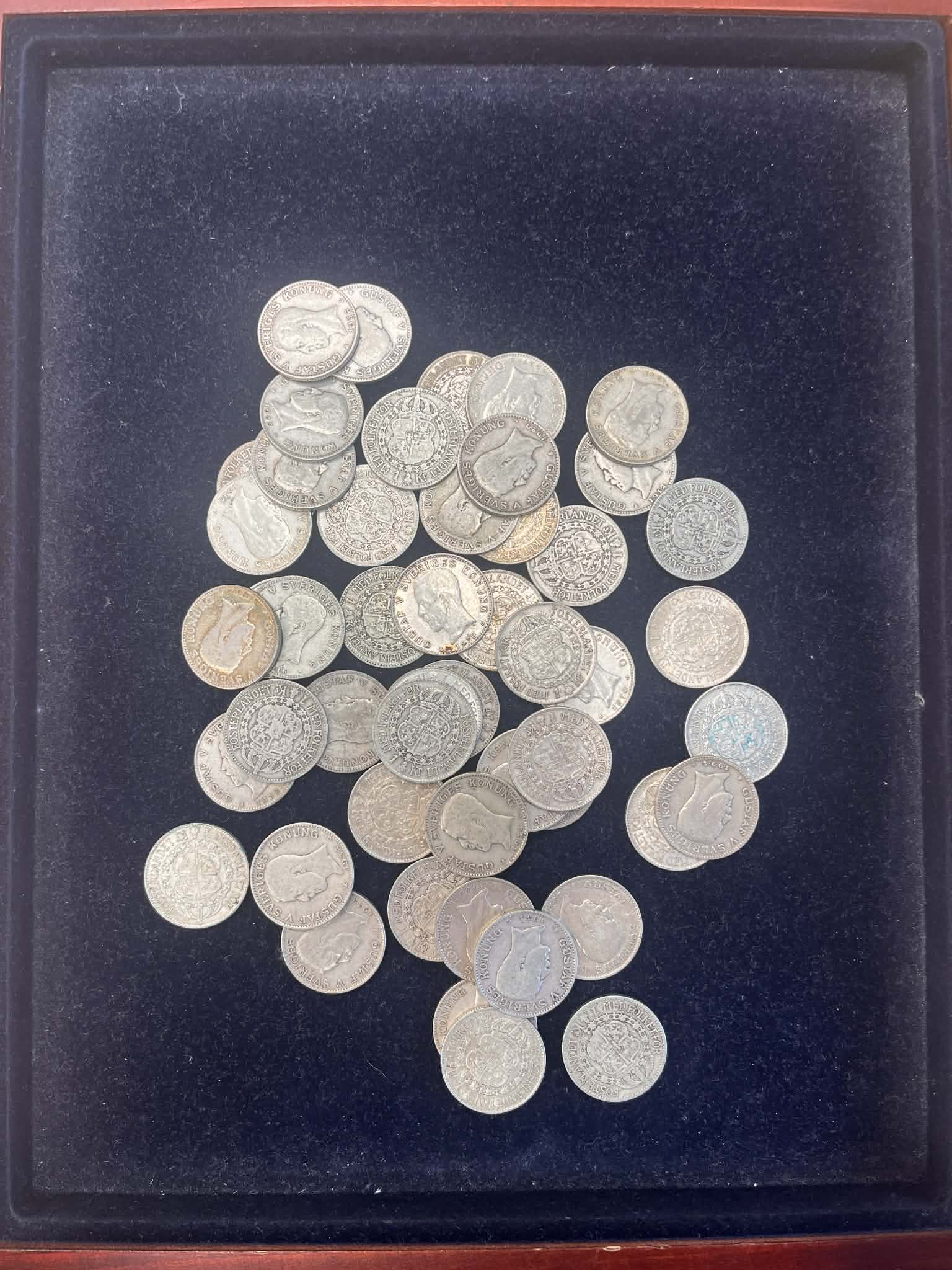 50 Stk. Sverige 1 Krona Gustaf V 1910-1942 (SPOT+3%)