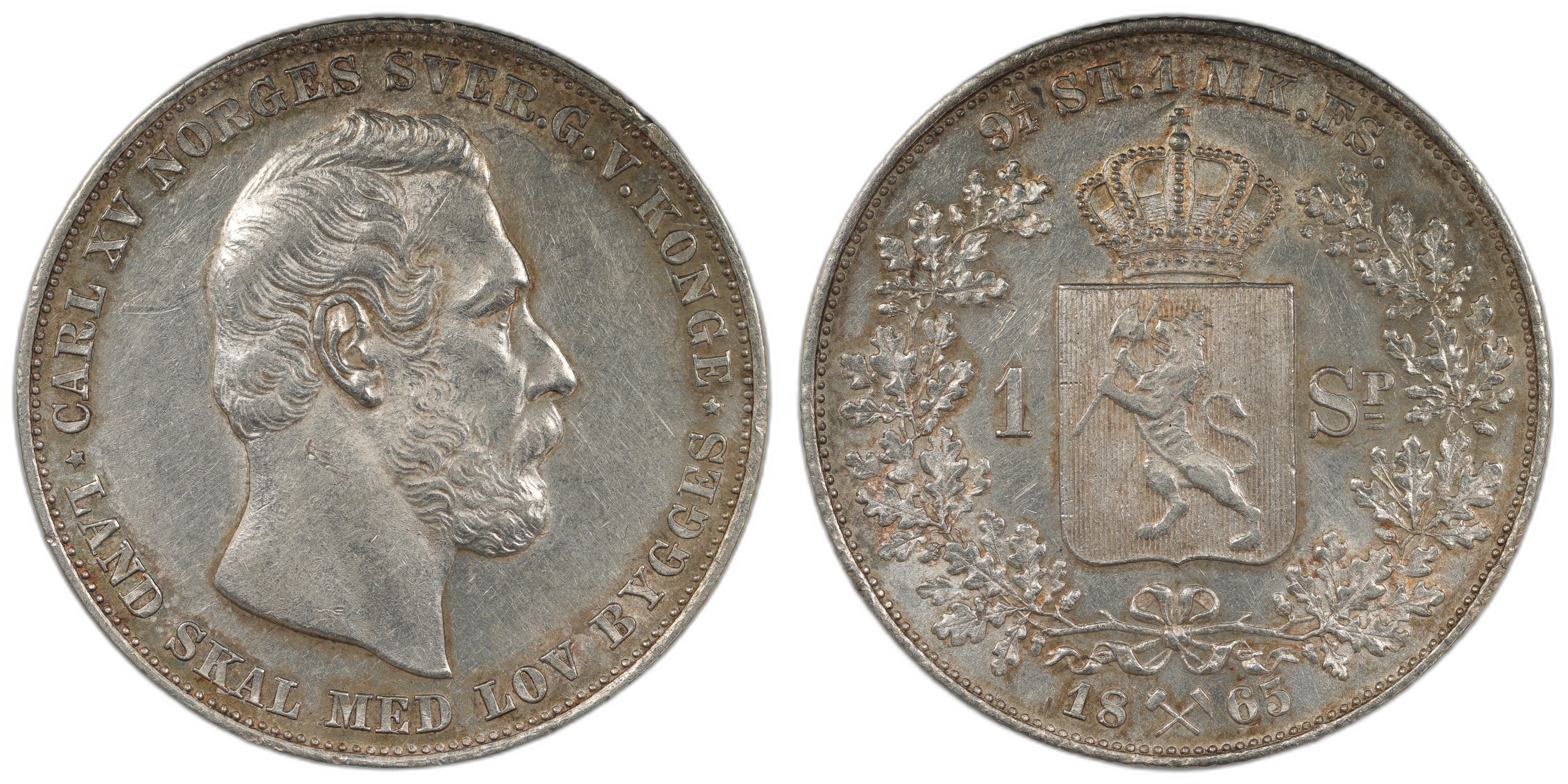 Norge 1 Speciedaler 1865 Kv: 1+/01 (AU)