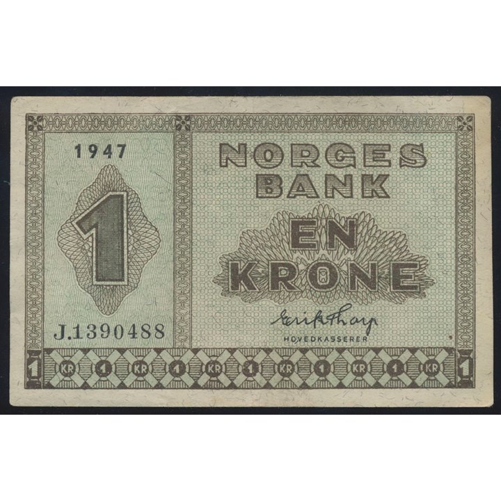 1 Krone 1947 J Kv 1+