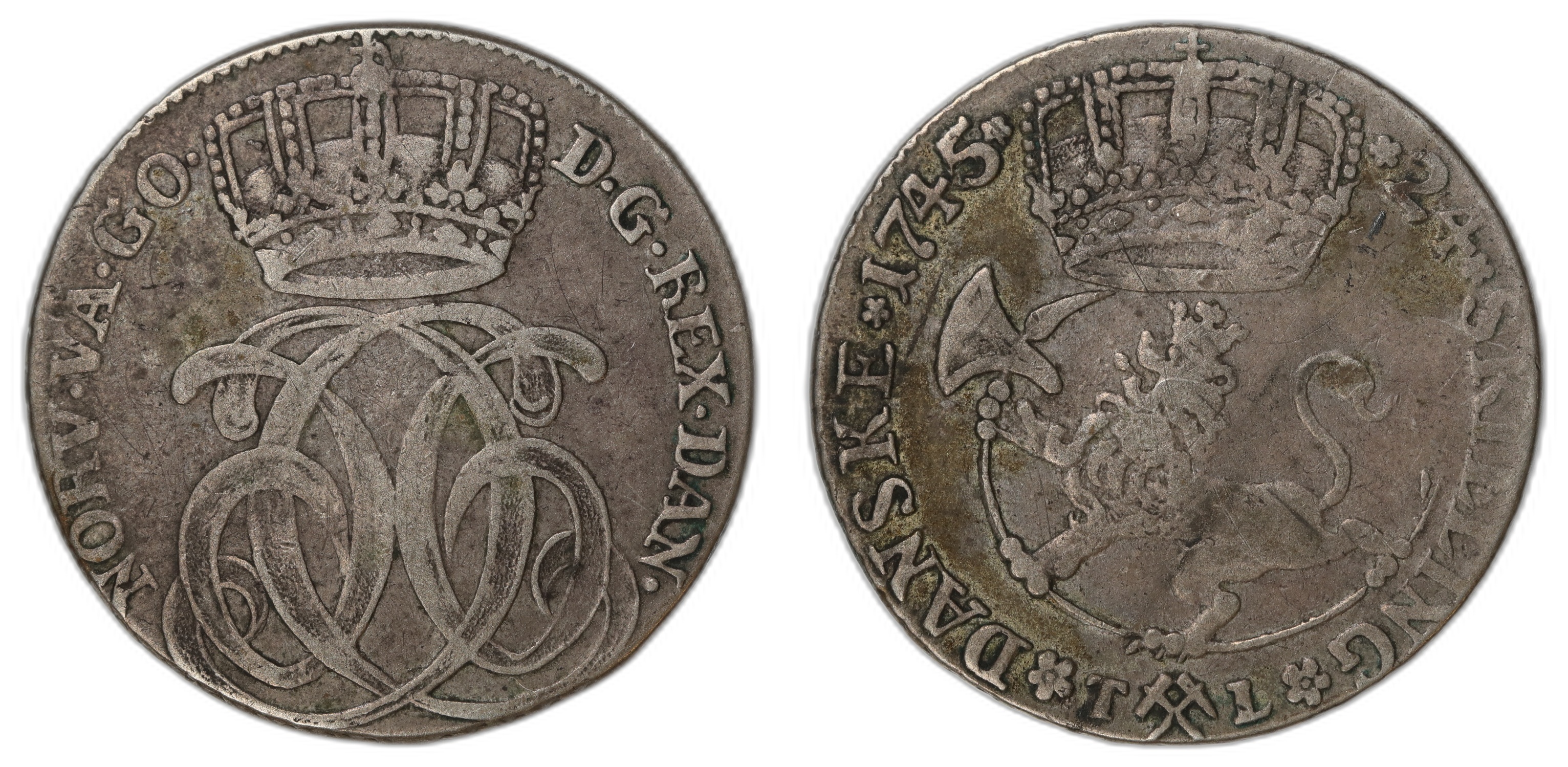 Norge 24 Skilling 1745 Kv 1/1+