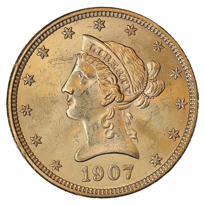 10 Dollar 1907 UNC