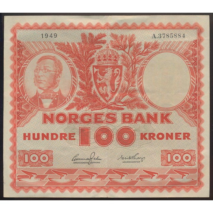 100 Kroner 1949 A Kv 1/1+