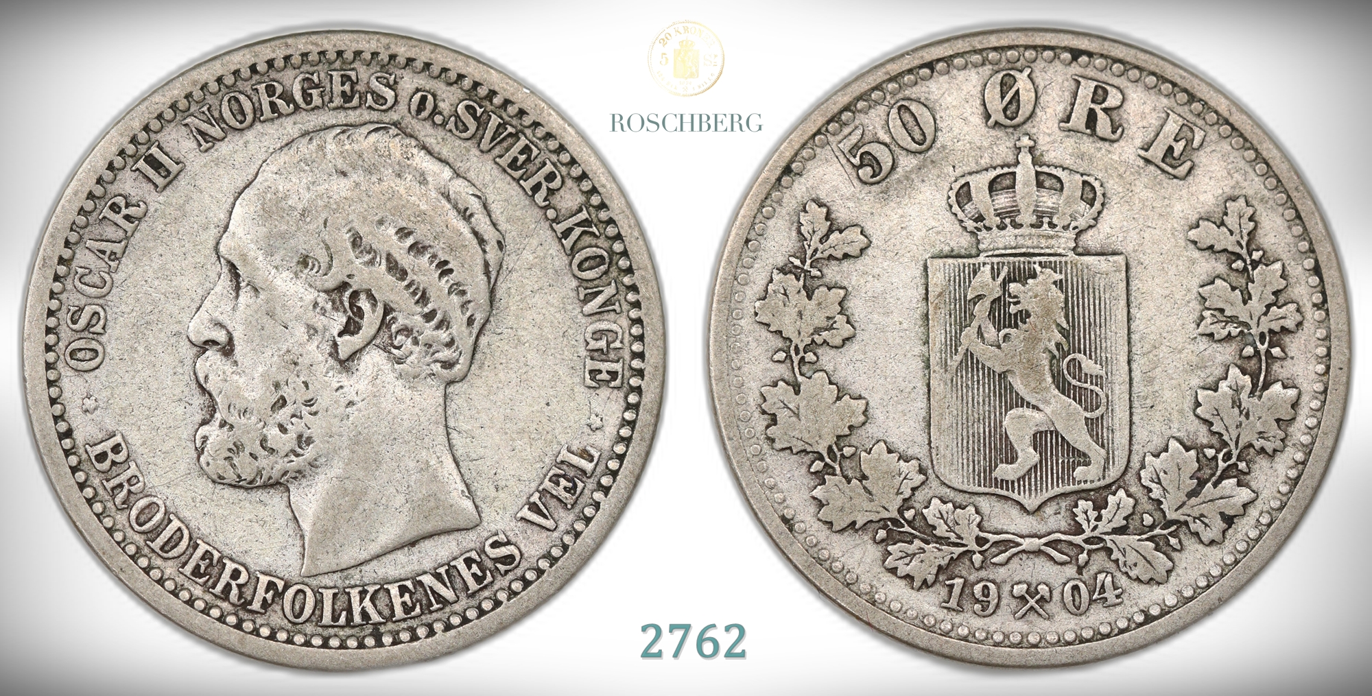 Norge 50 Øre 1904  Kv: 1