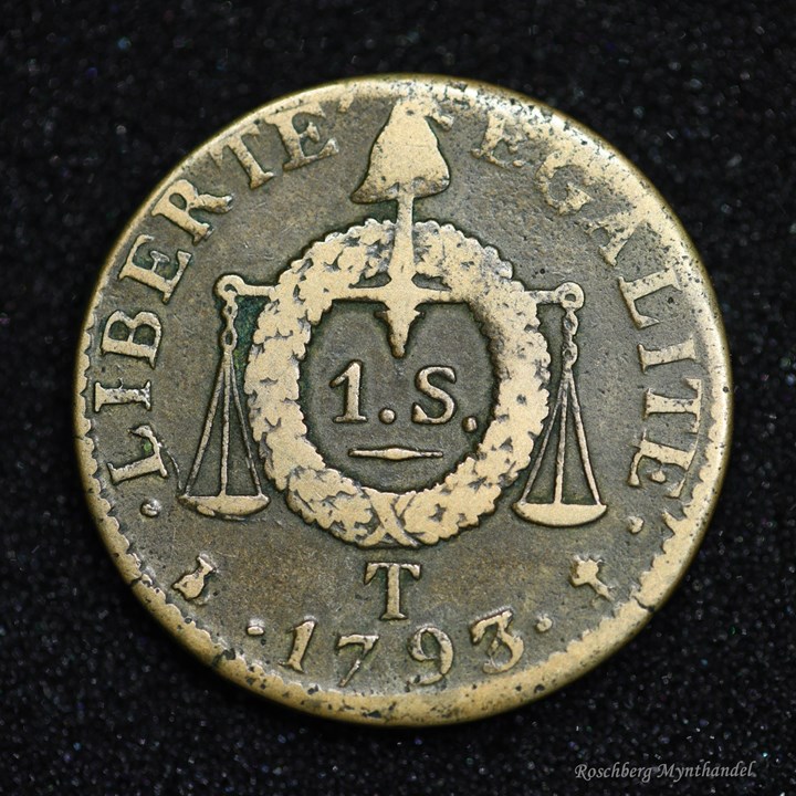 Frankrike 1 Sol 1793 T Kv 1