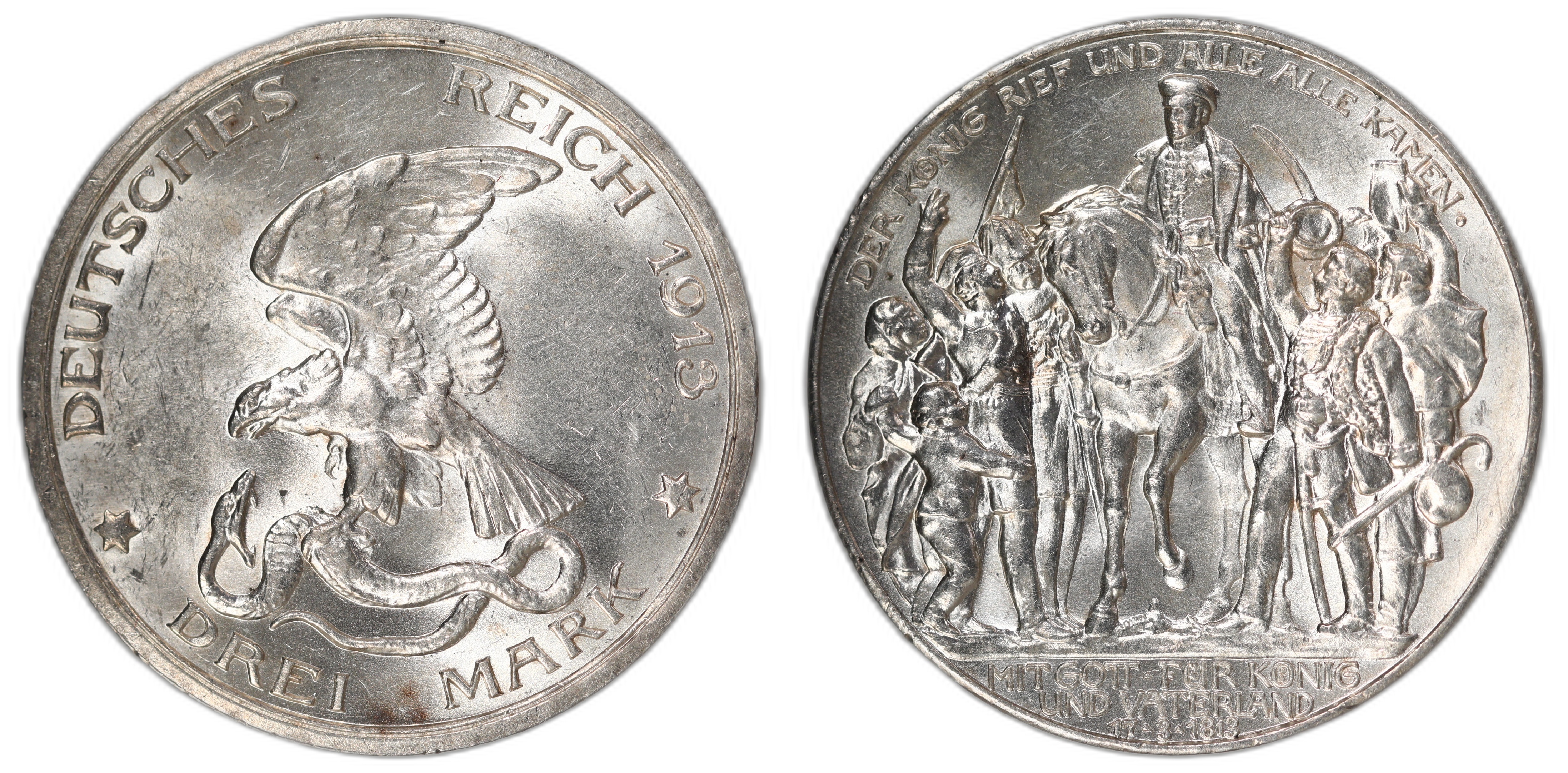 Germany, Prussia 3 Mark 1913 UNC