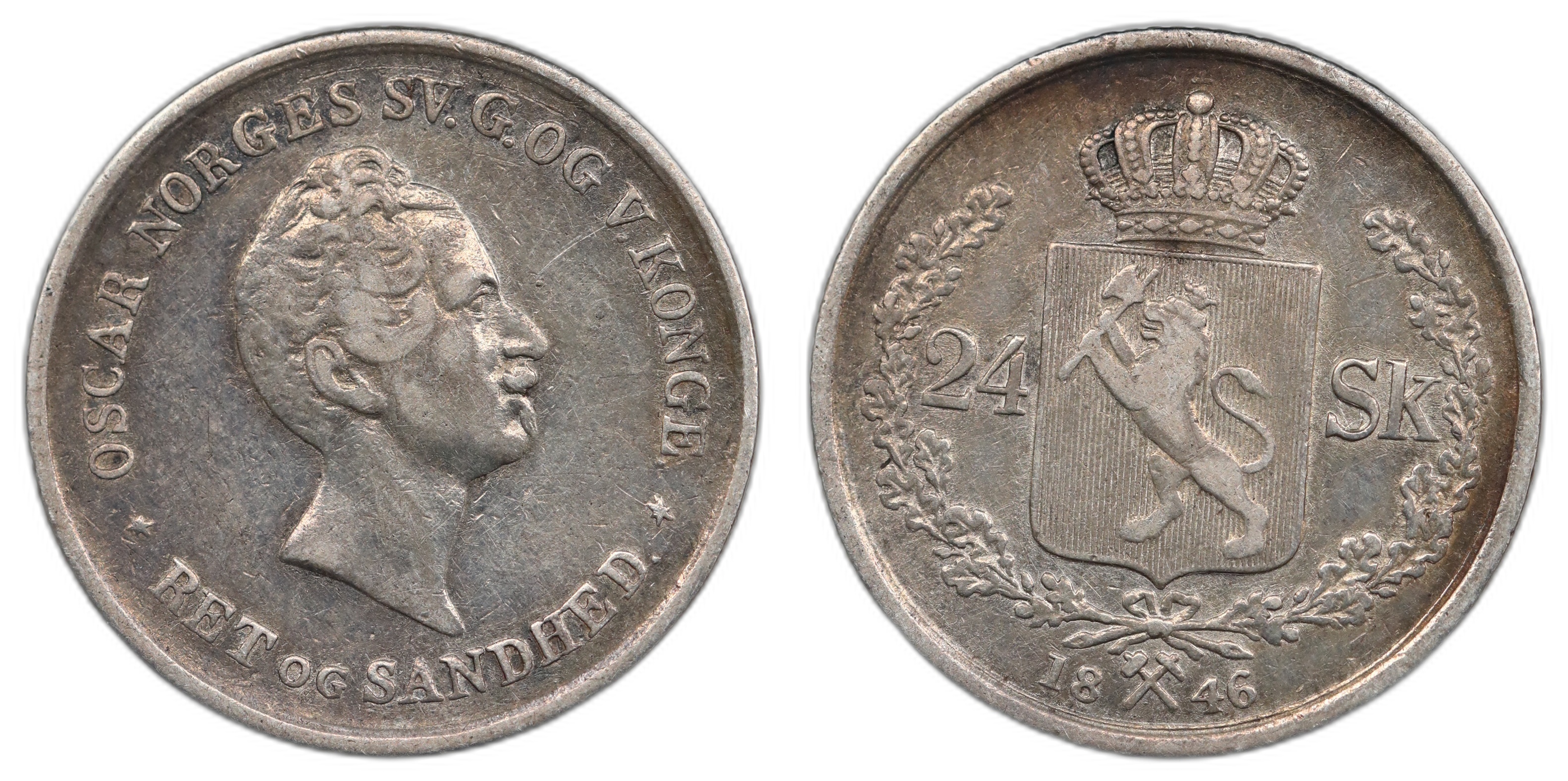 Norge 24 Skilling 1846 Kv: 1/1+
