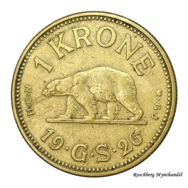Grønland 1 Krone 1926 Kv 1+