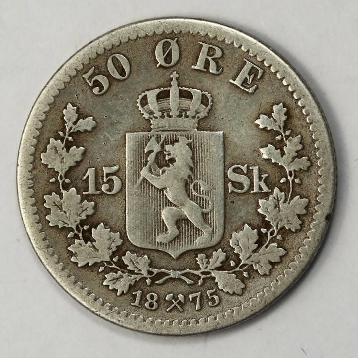 50 Øre / 15 Sk 1875 Kv g1-