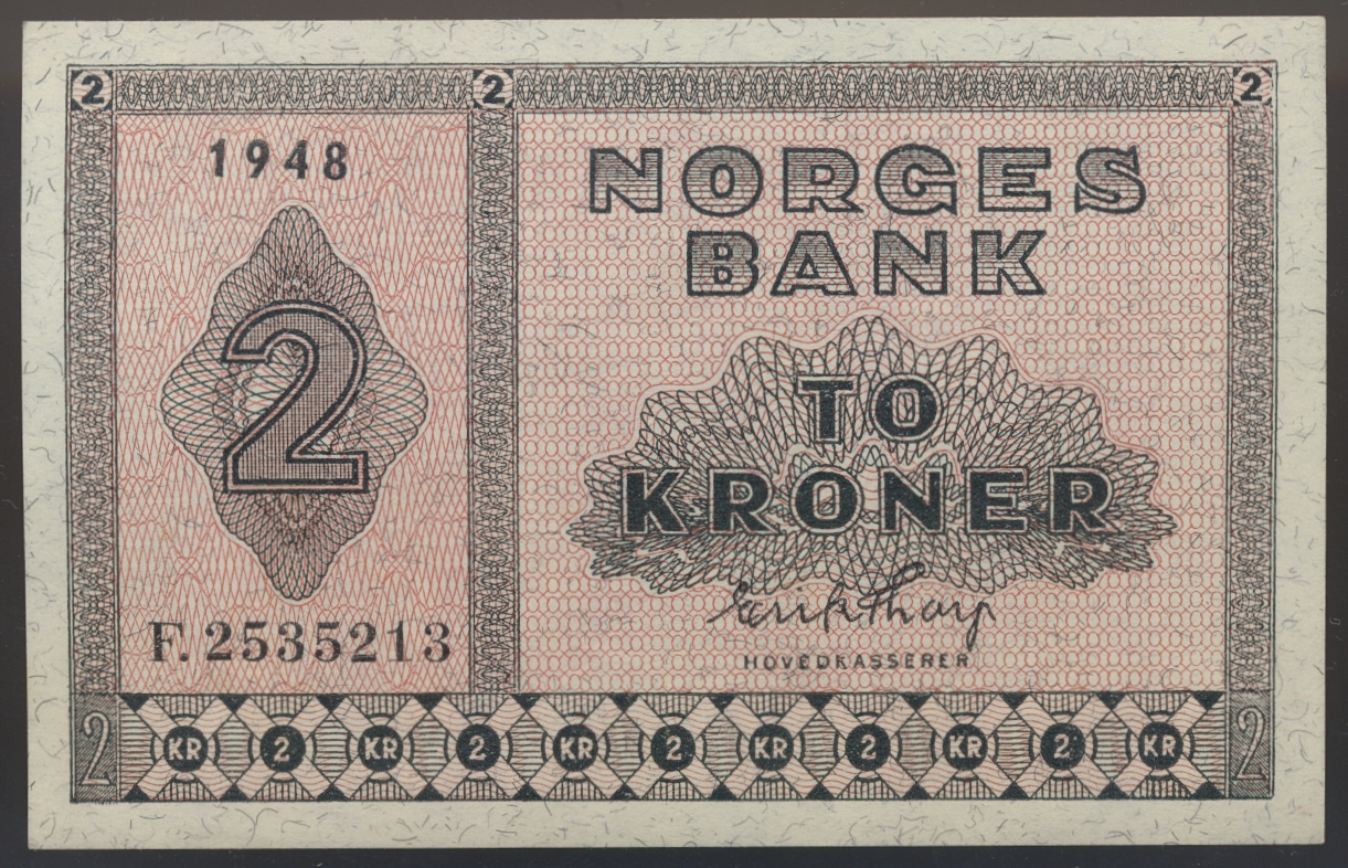 2 Kroner 1948 F Kv 0 (UNC)