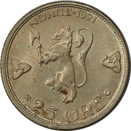 25 Øre 1921 UH Kv 01