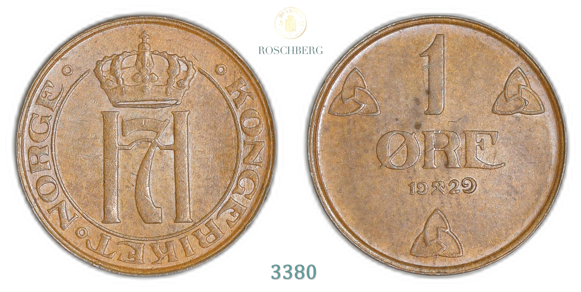 Norge 1 Øre 1929  Kv: 0/01