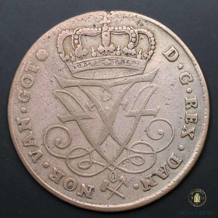 Norge 4 Mark 1725 Kv 1, anhengt