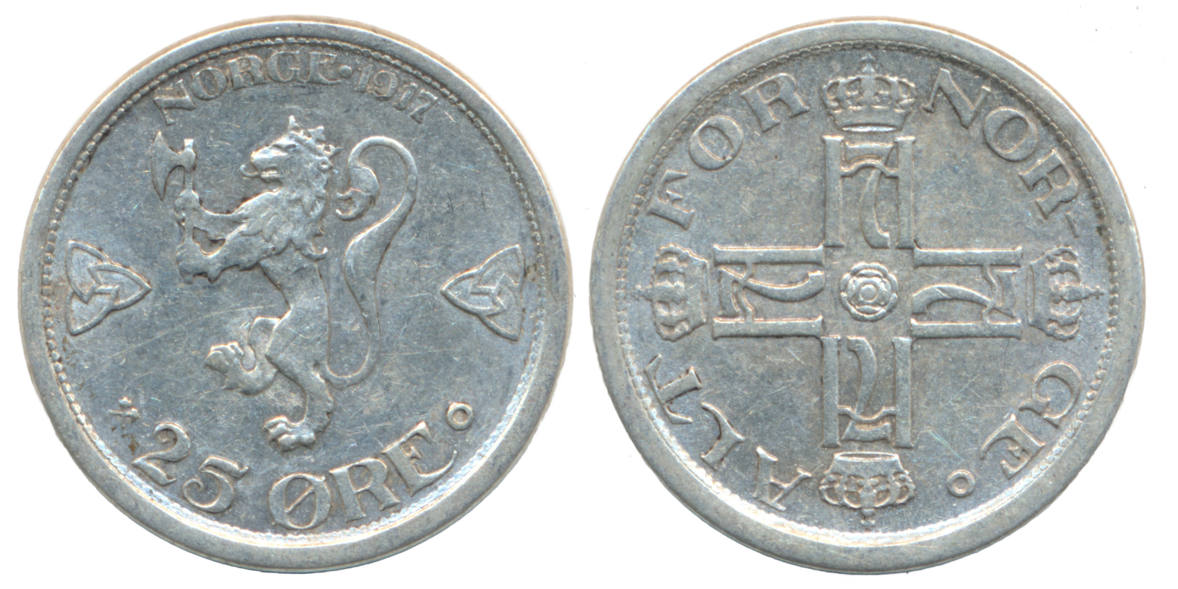 25 Øre 1917 Kv 1+