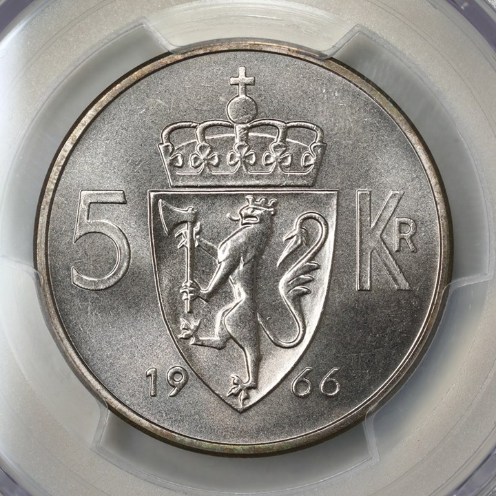 5 Kroner 1966 PCGS MS67