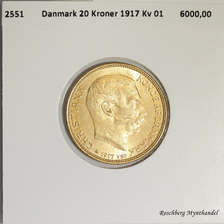 Danmark 20 Kroner 1917 Kv 01