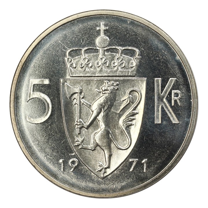 5 Kroner 1971 Kv 0