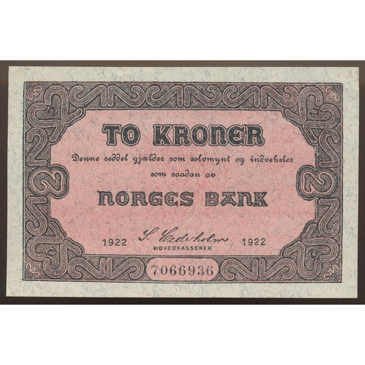 2 Kroner 1922 Kv 0/01