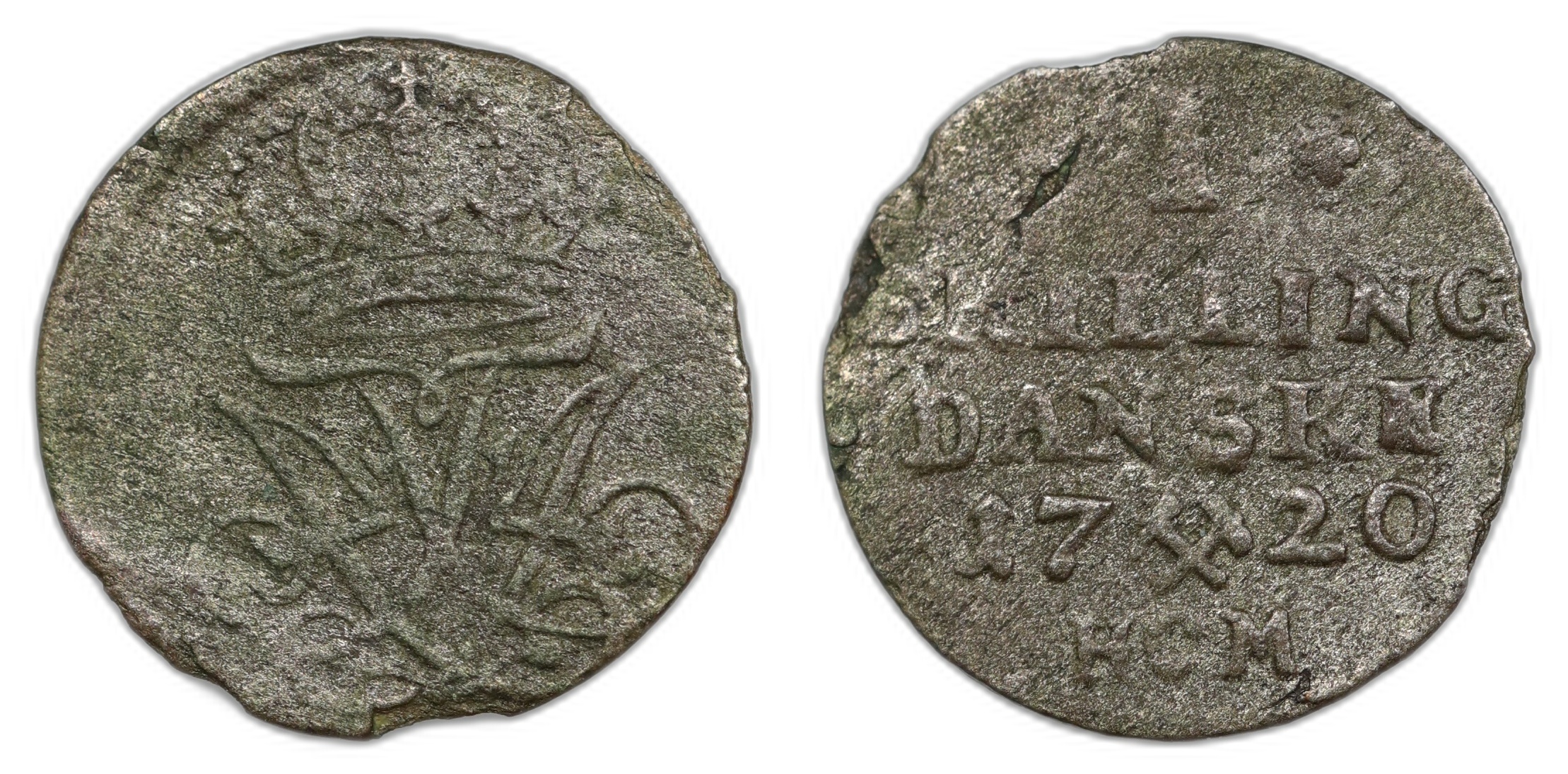 Norge 1 Skilling 1720 Kv 1/1+