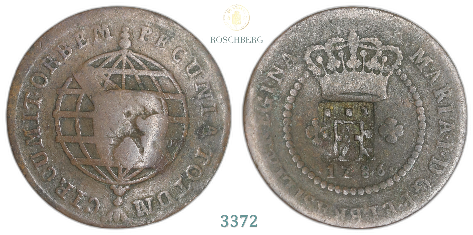 Brazil 20 Reis 1809 Countermark Kv: VF