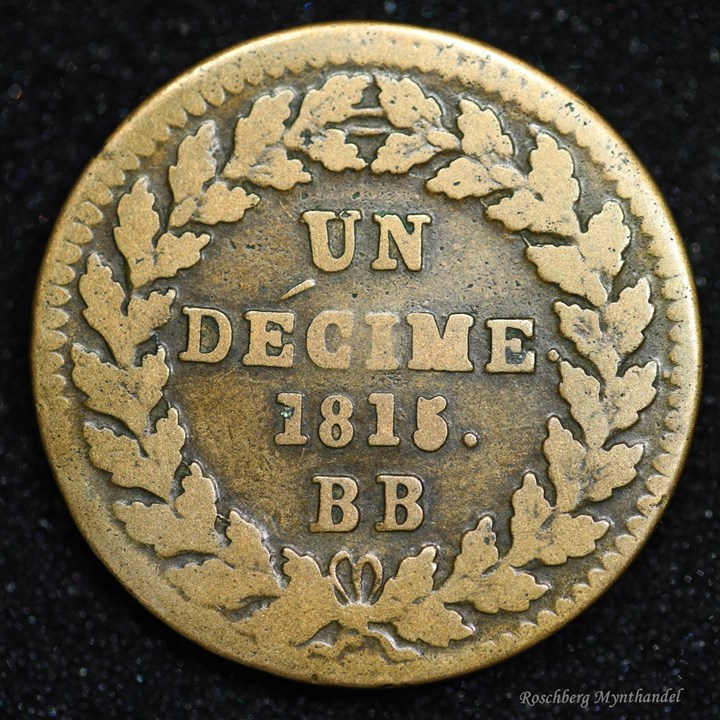 Frankrike 1 Decime 1815 BB Kv 1