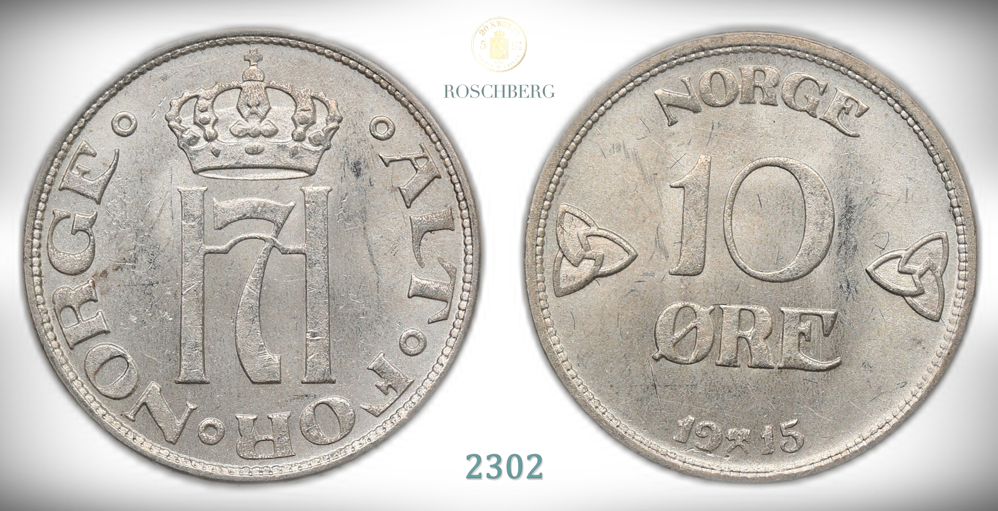 Norge 10 Øre 1915  Kv: 0/01
