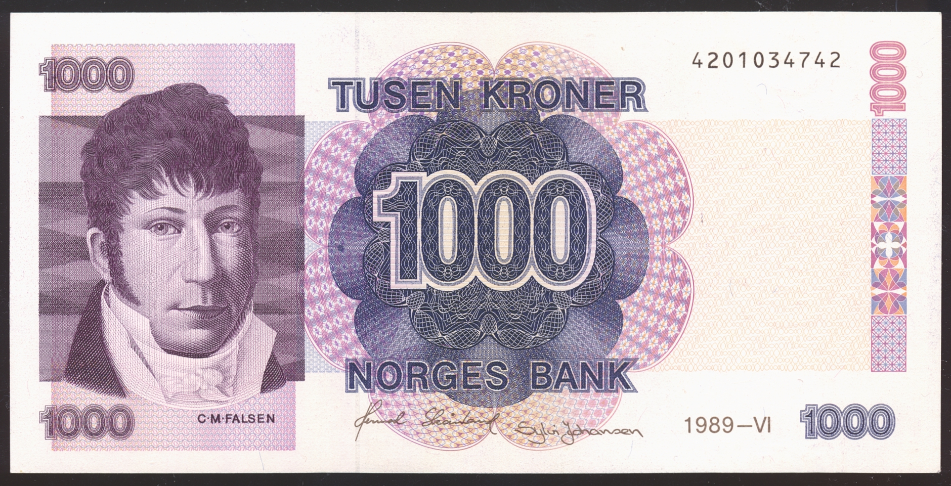 1000 Kroner 1989 Kv 0/01