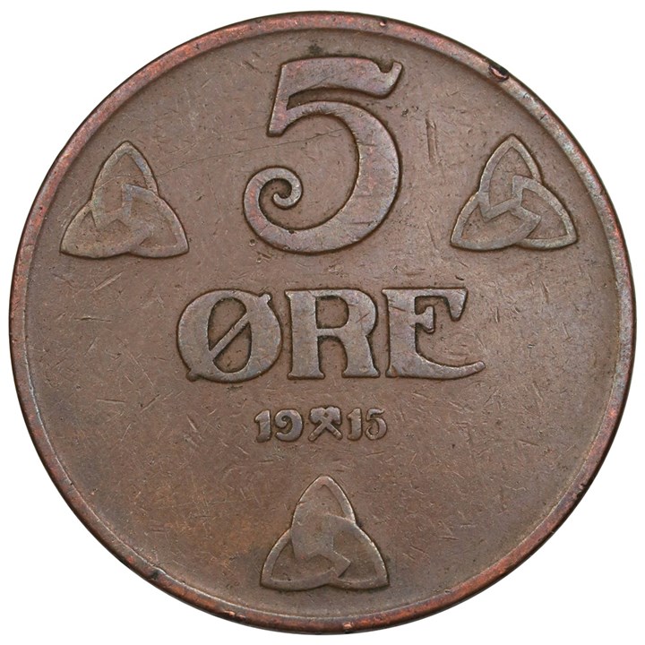 5 Øre 1915 Kv 1