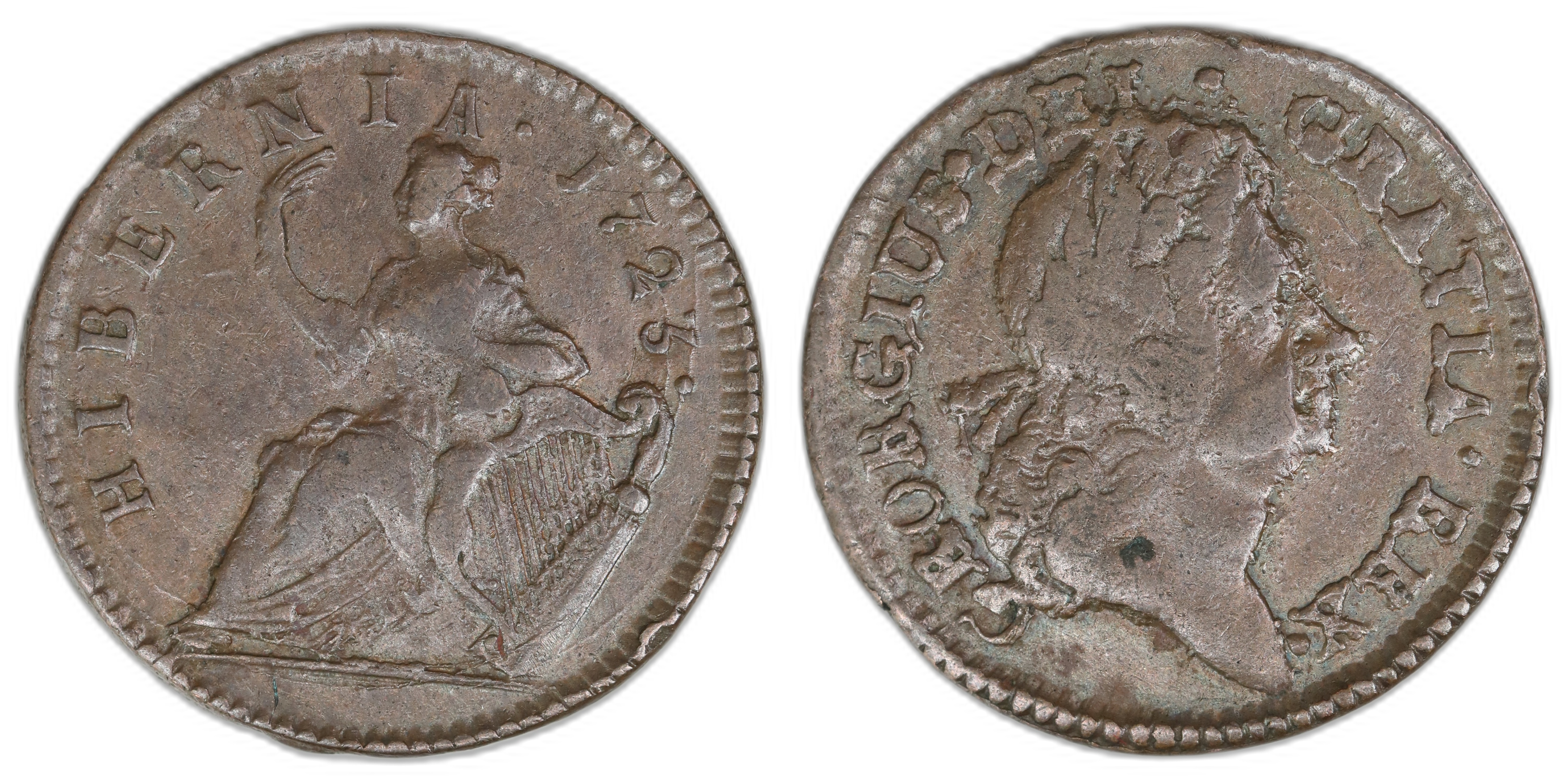 USA Half Penny 1723 Wood's Hibernia Kv: VF