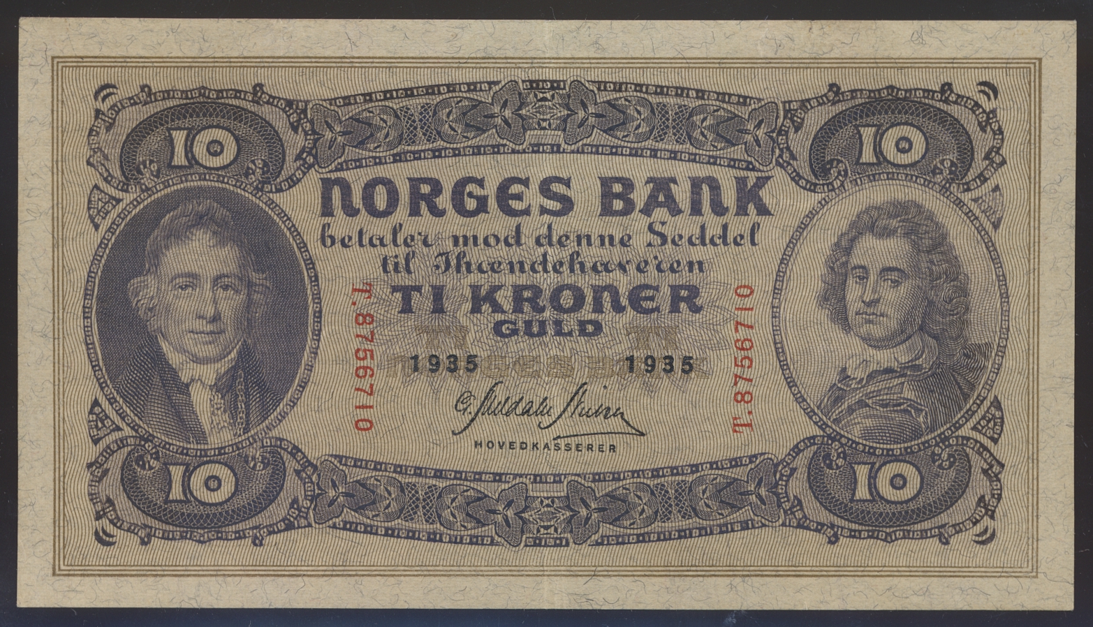 10 Kroner 1935 T Kv 1+/01