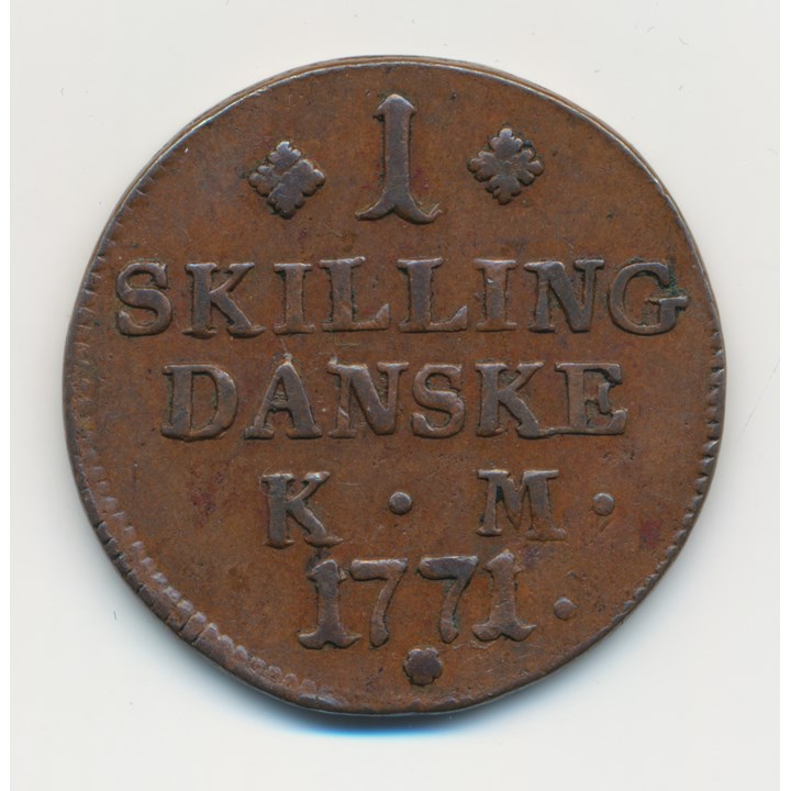 Danmark 1 Skilling 1771 Kv 1+/01