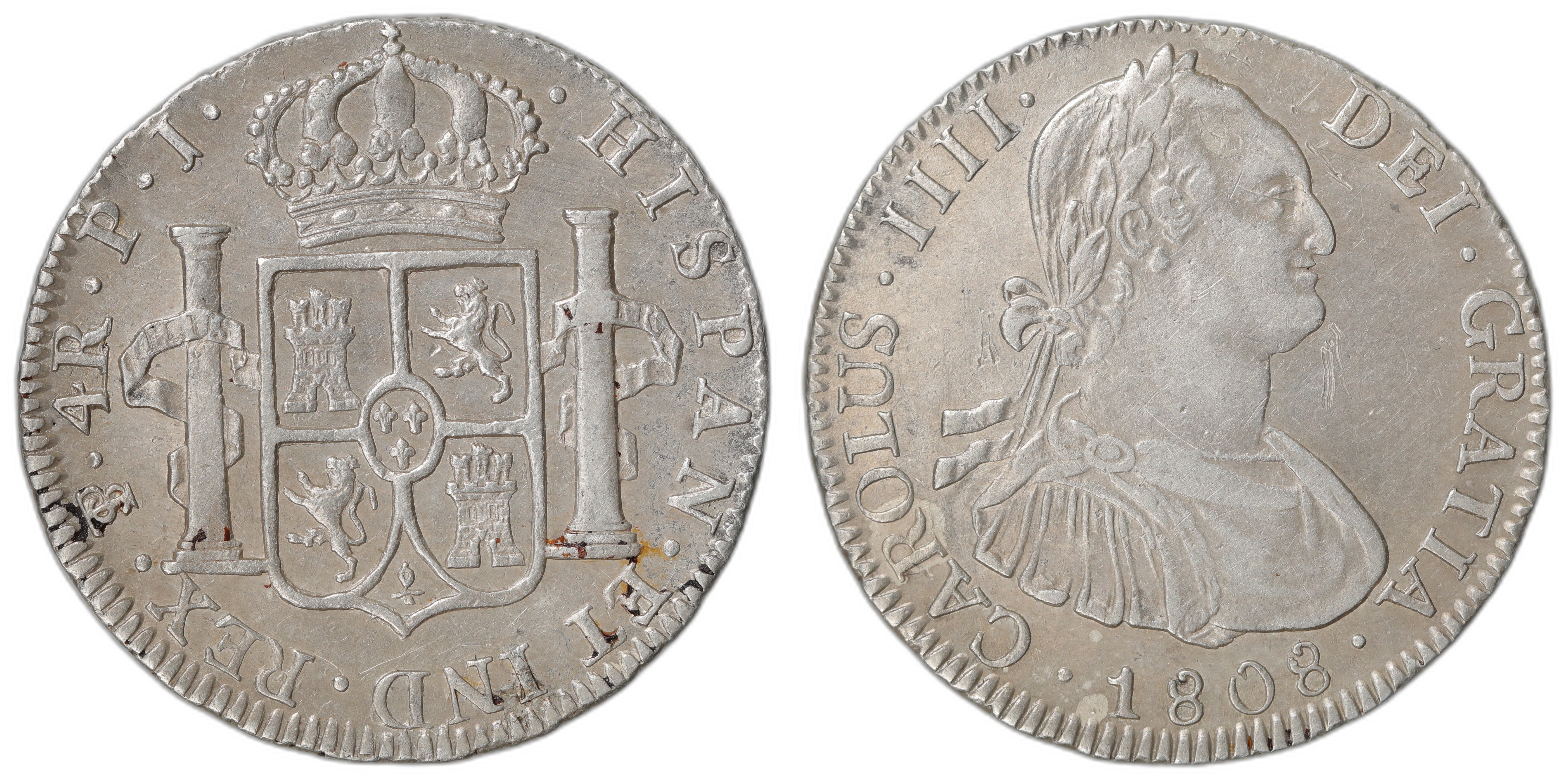 Bolivia 4 Reales 1808-PTS PJ Kv: AU, cleaned