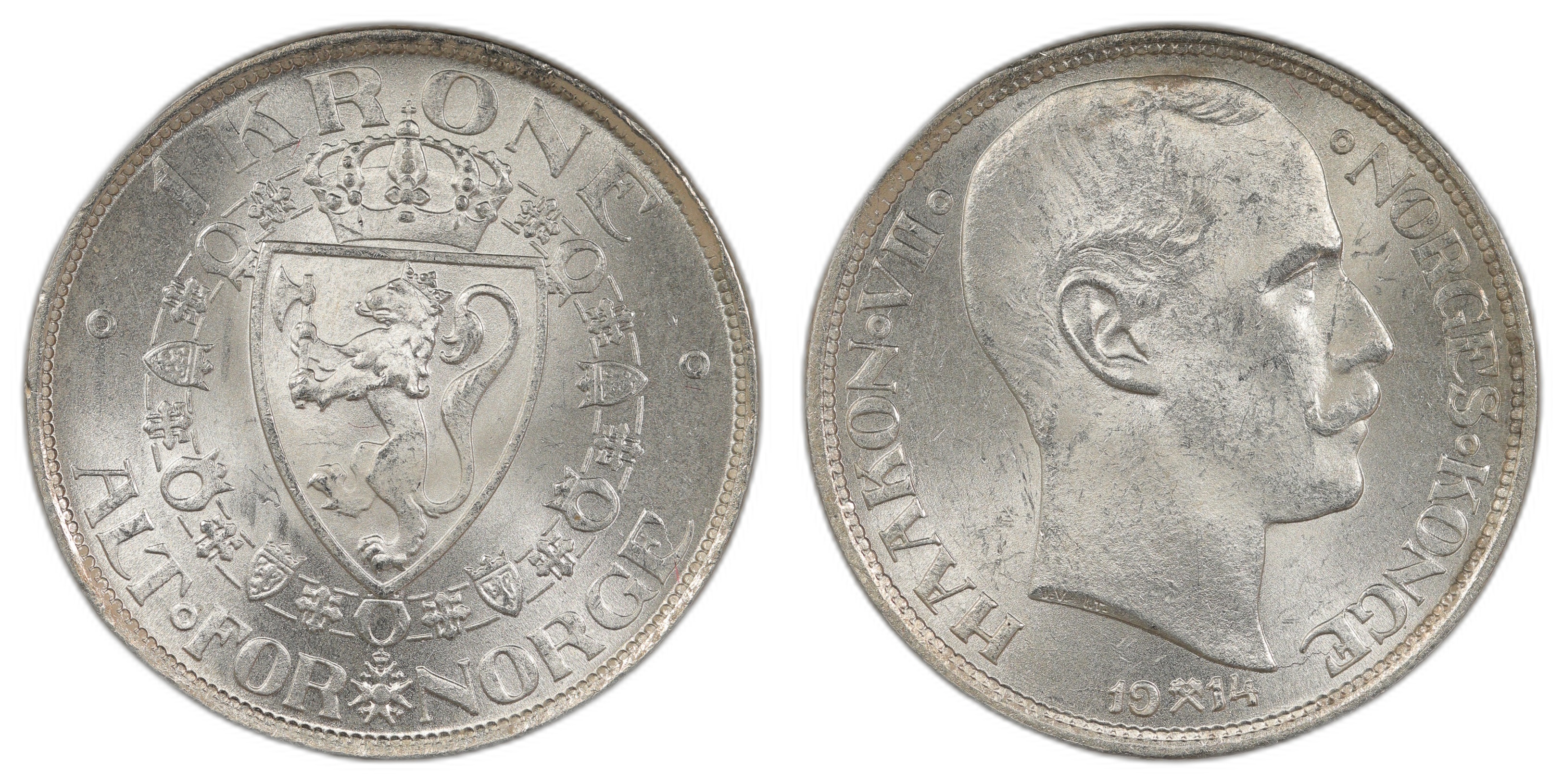 Norge 1 Krone 1914 Kv 0