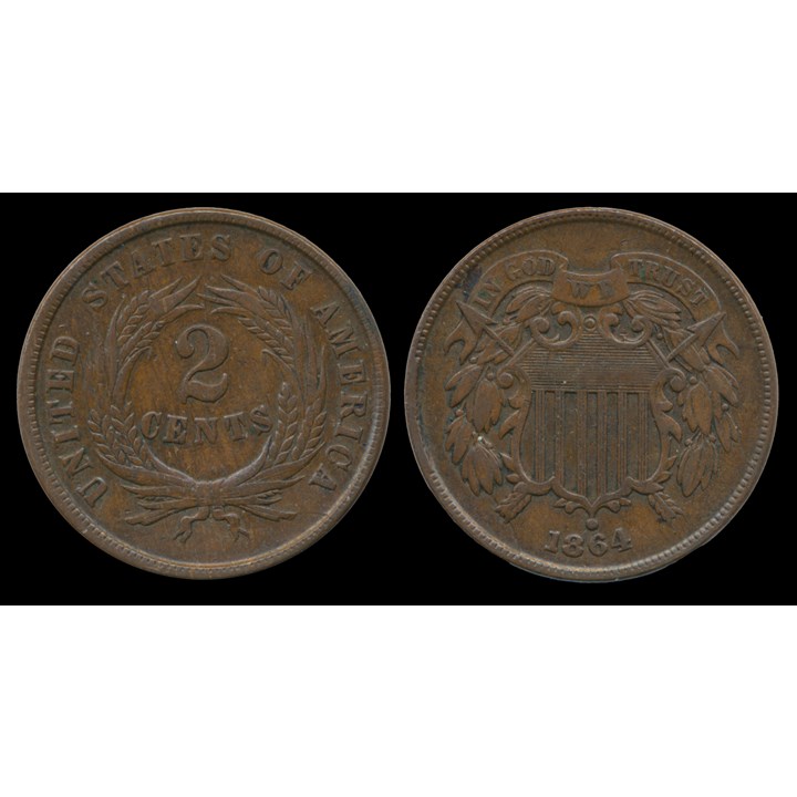 USA 2 Cents 1864 Kv 1+