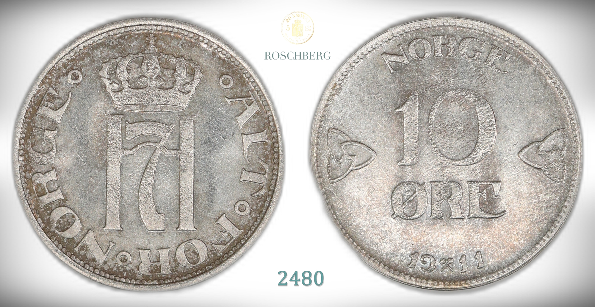Norge 10 Øre 1911  Kv: 0