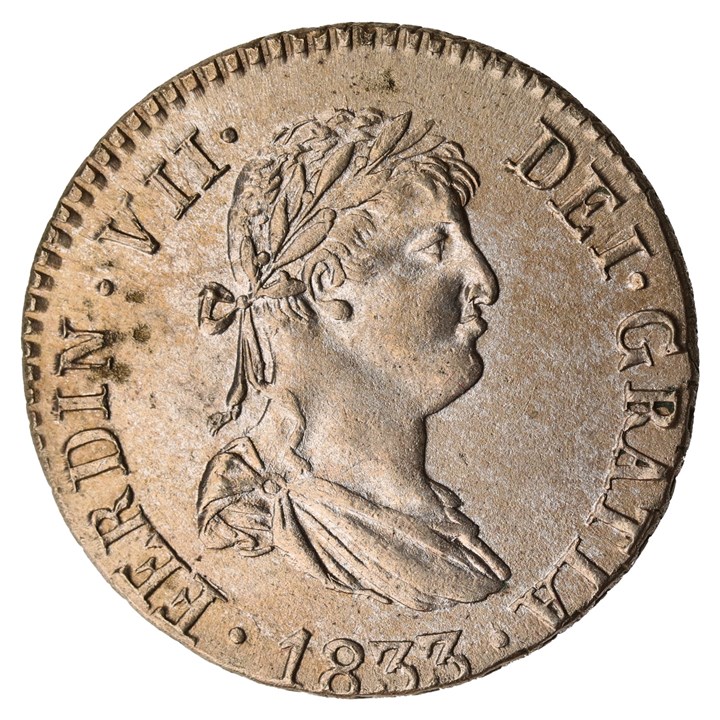 Spain 2 Reales 1833 M AJ UNC