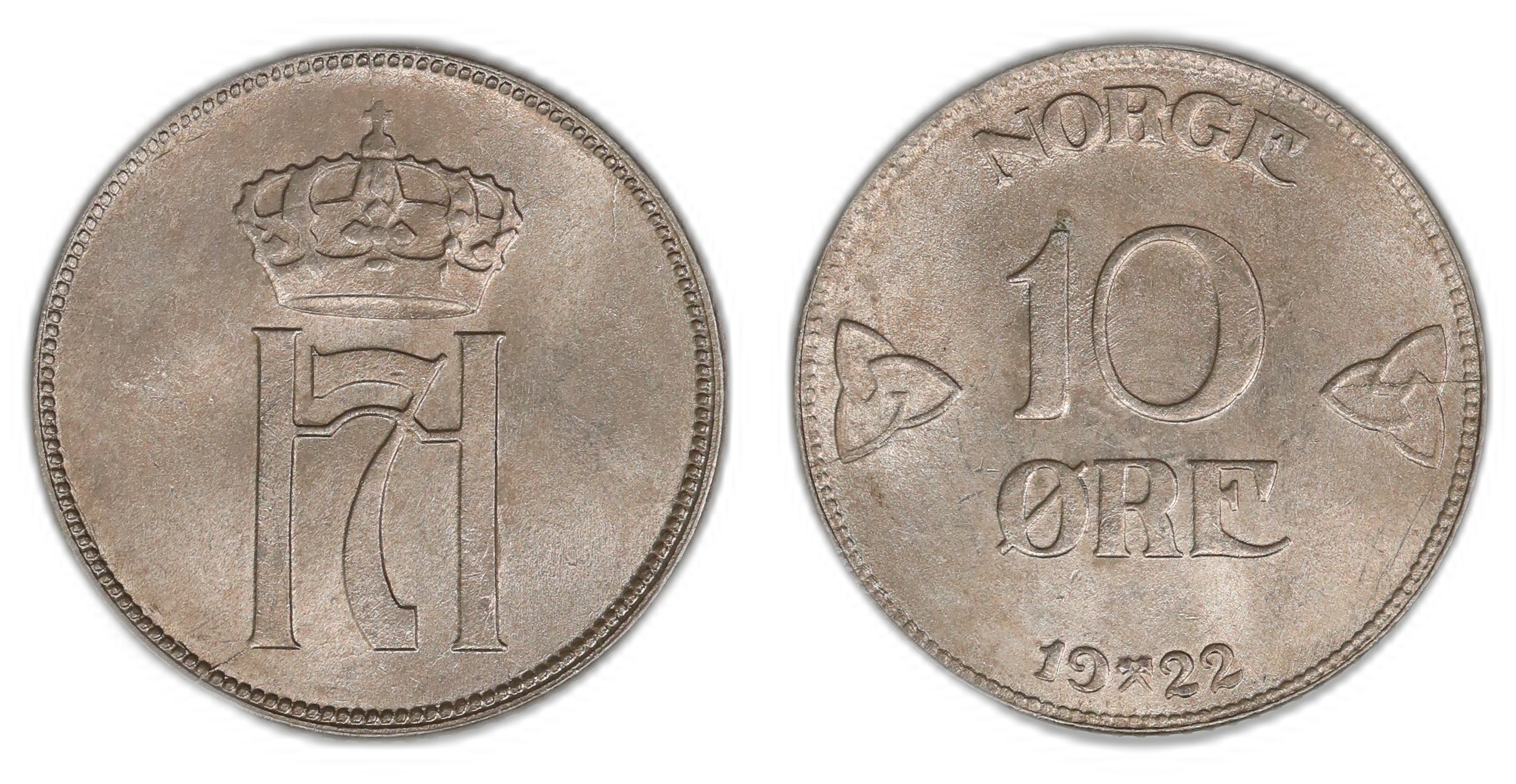 Norge 10 Øre 1922  Kv: 0/01