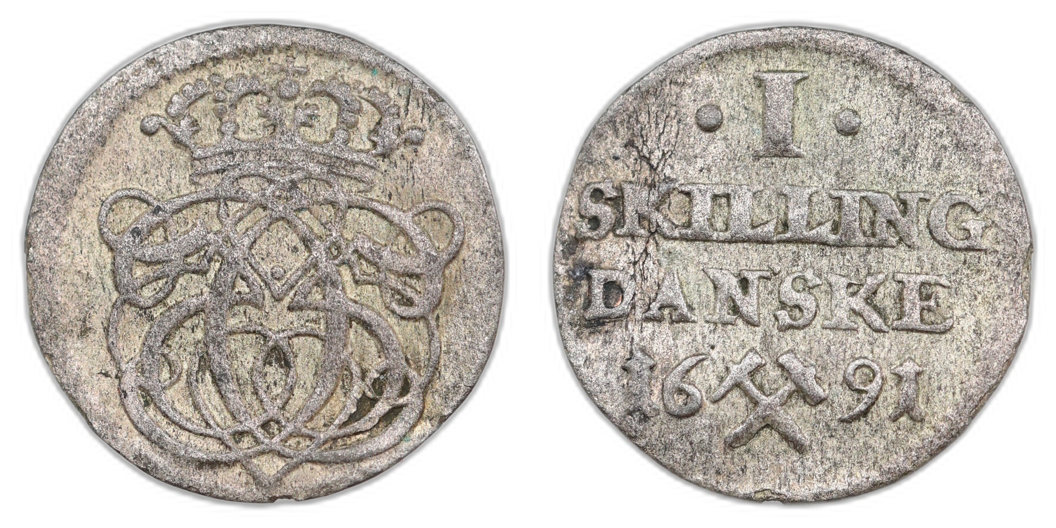 1 Skilling 1691 Kv 1/1+