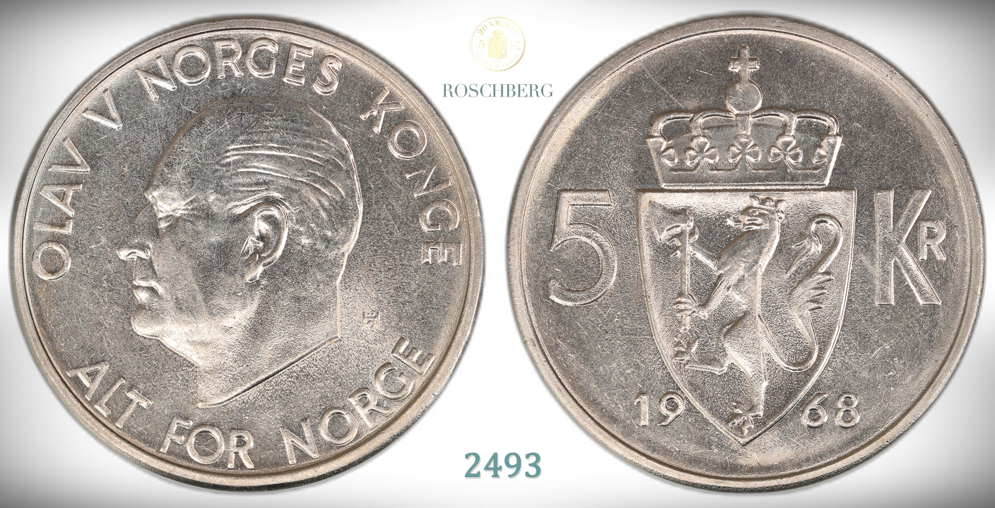 Norge 5 Kroner 1968  Kv: 0