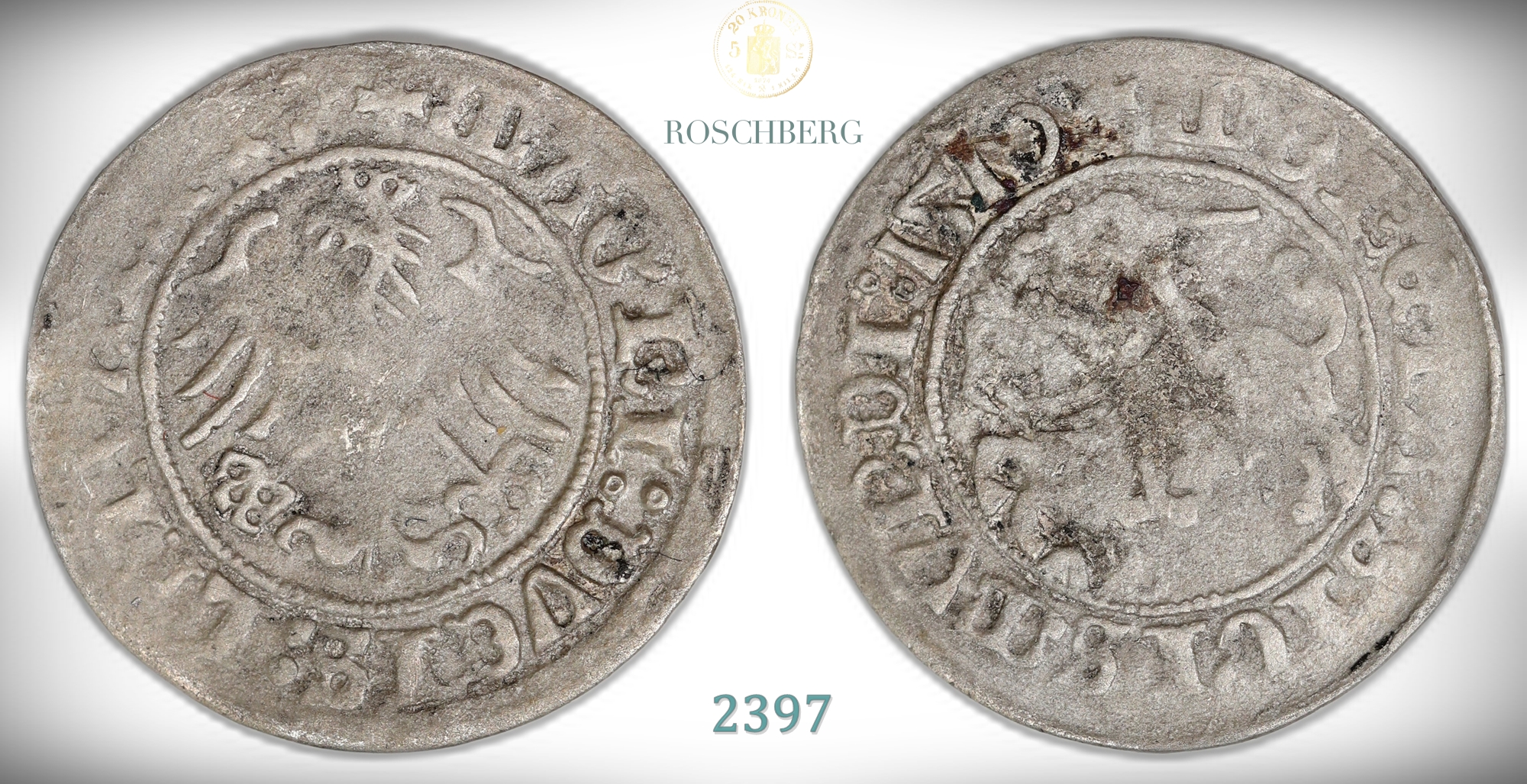 Lithuania 1/2 Grosch 1510  Kv: 1 (VF)
