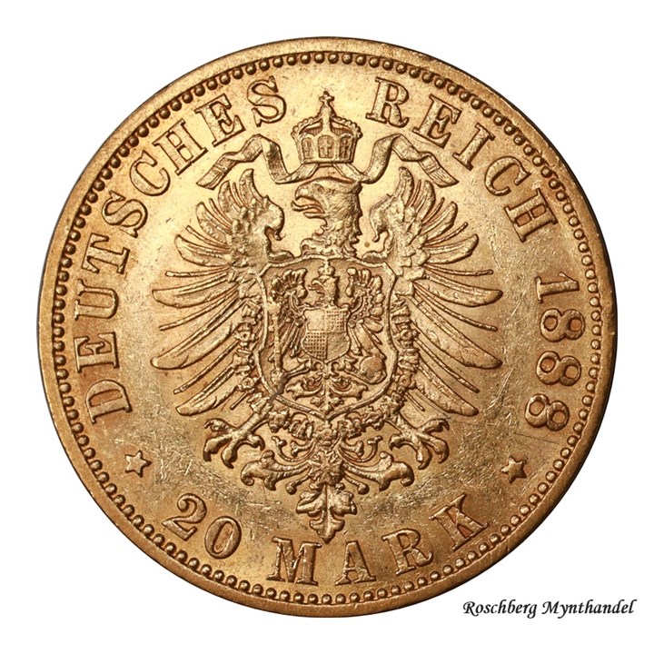 Tyskland 20 Mark 1888 A Kv 1+