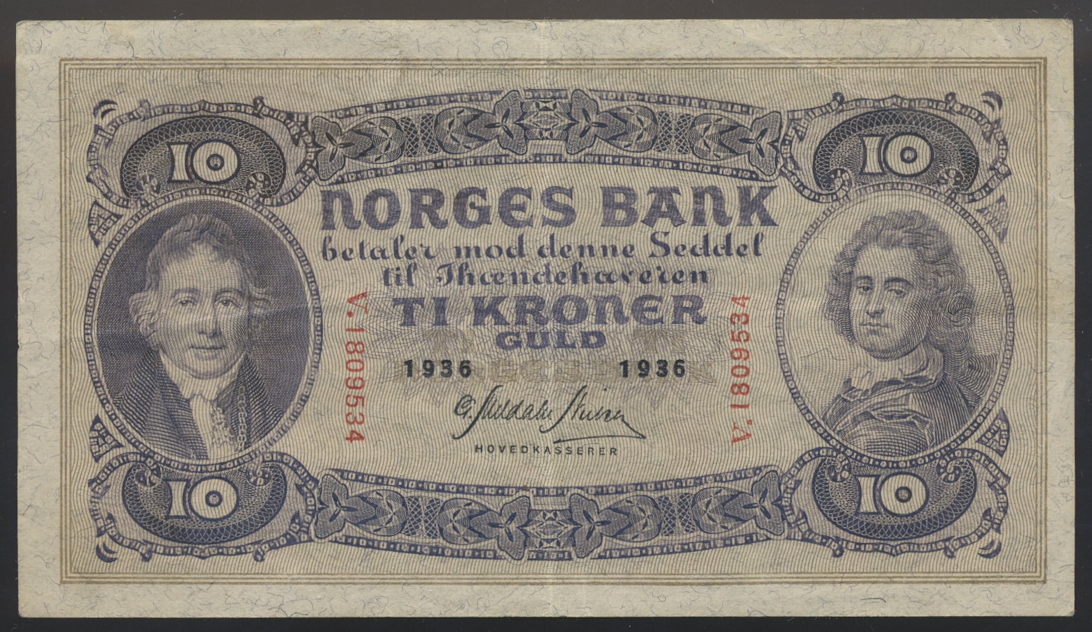 10 Kroner 1936 V Kv 1/1+
