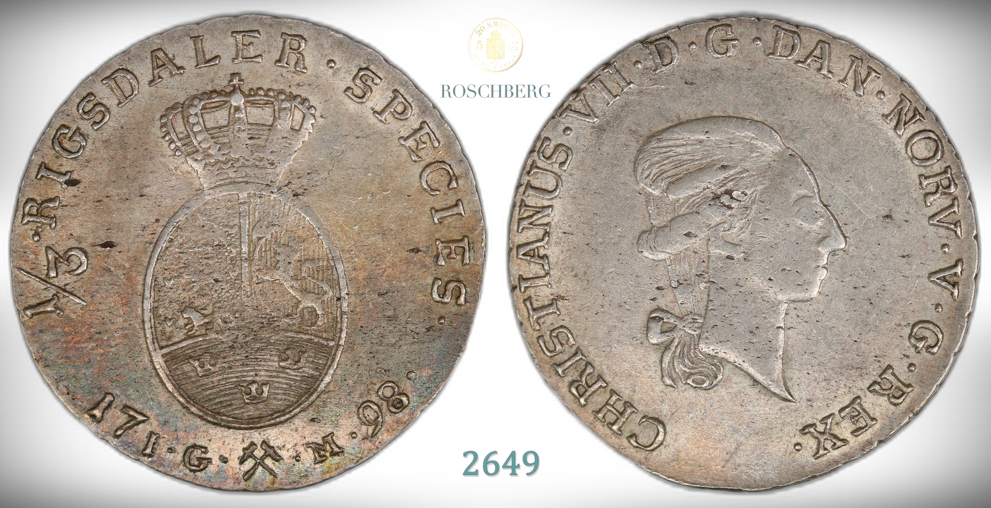 Norge 1/3 Speciedaler 1798-IGM  Kv: 1+/01