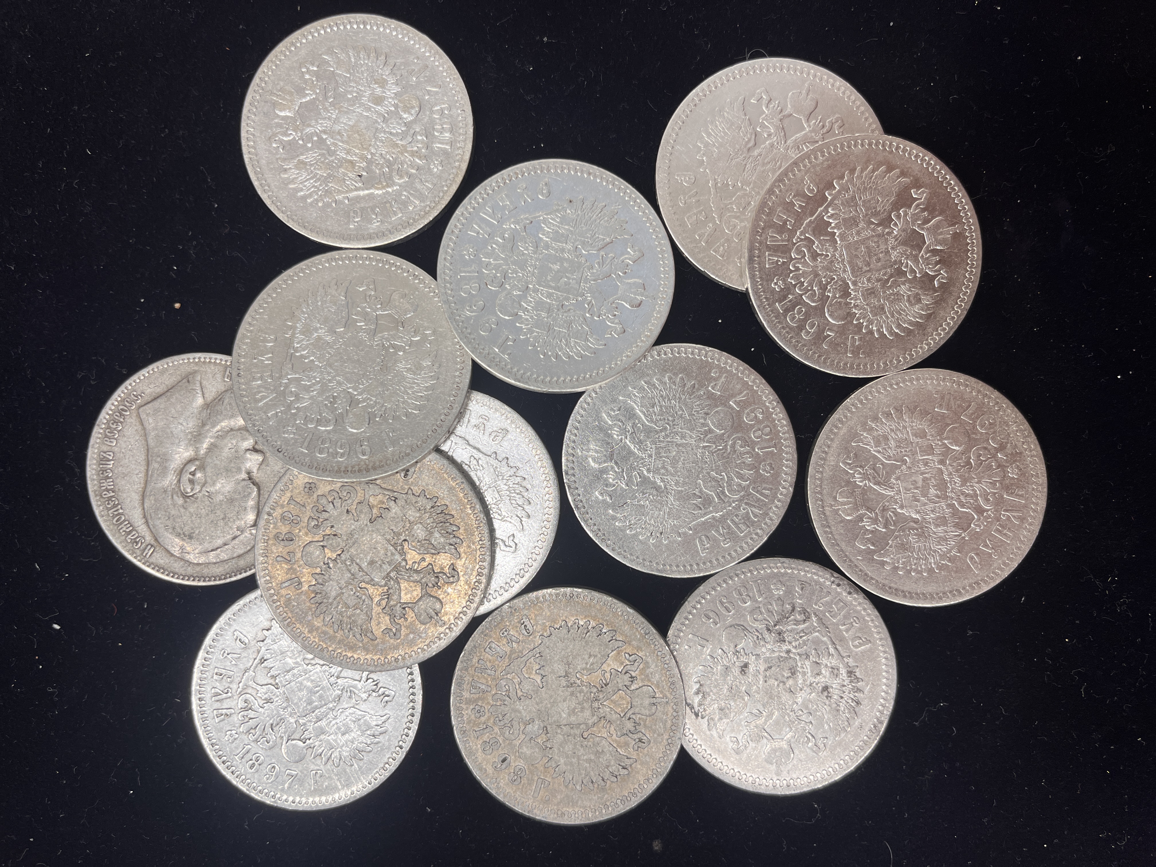 13 Stk. Russland Rouble 1895-1915