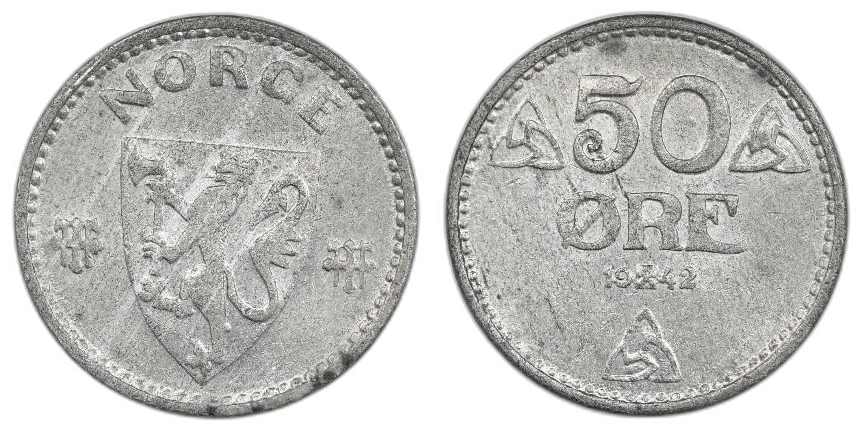 Norge 50 Øre 1942 Kv 0/01
