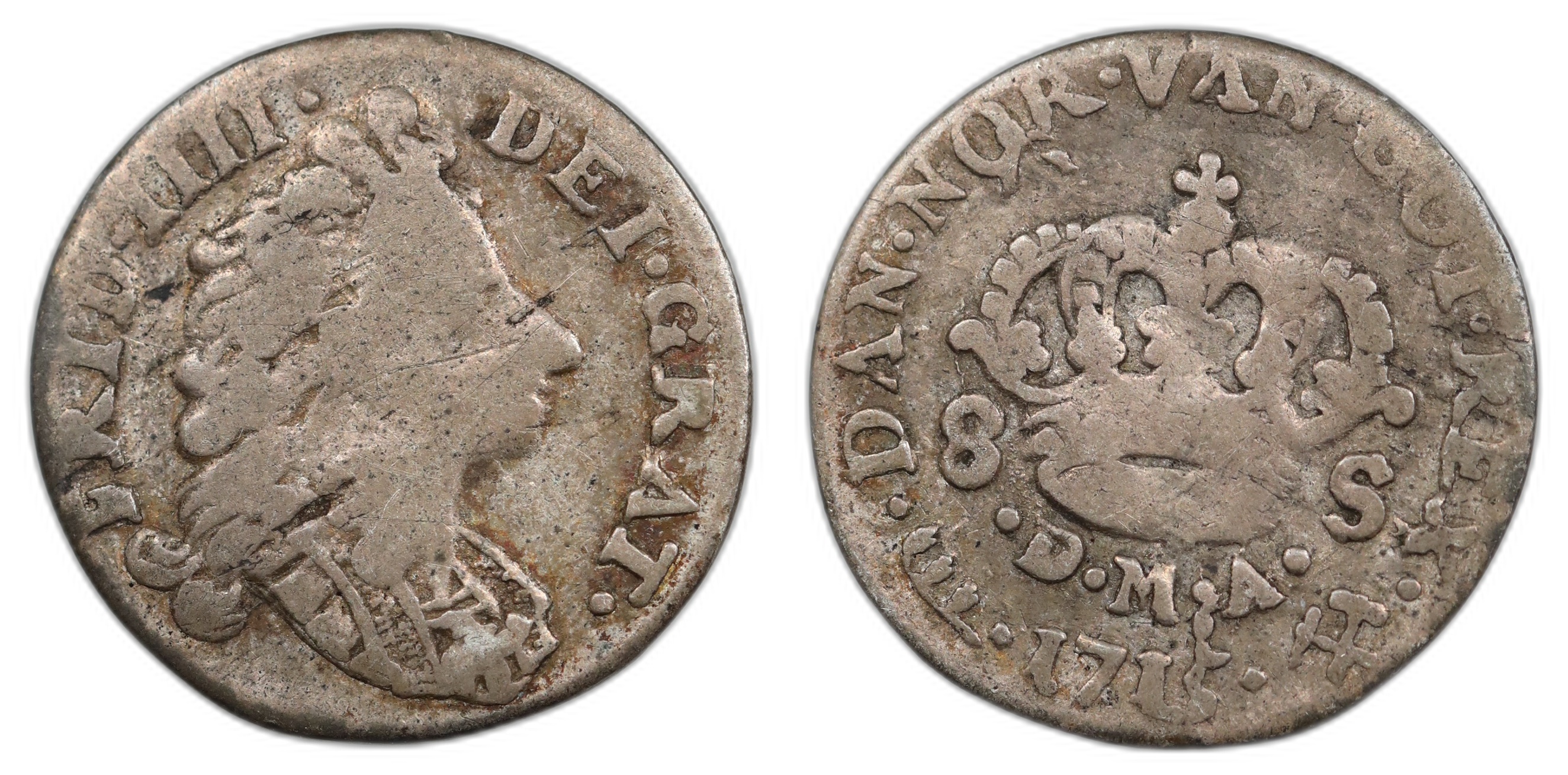 Norge 8 Skilling 1715 Kv: 1-