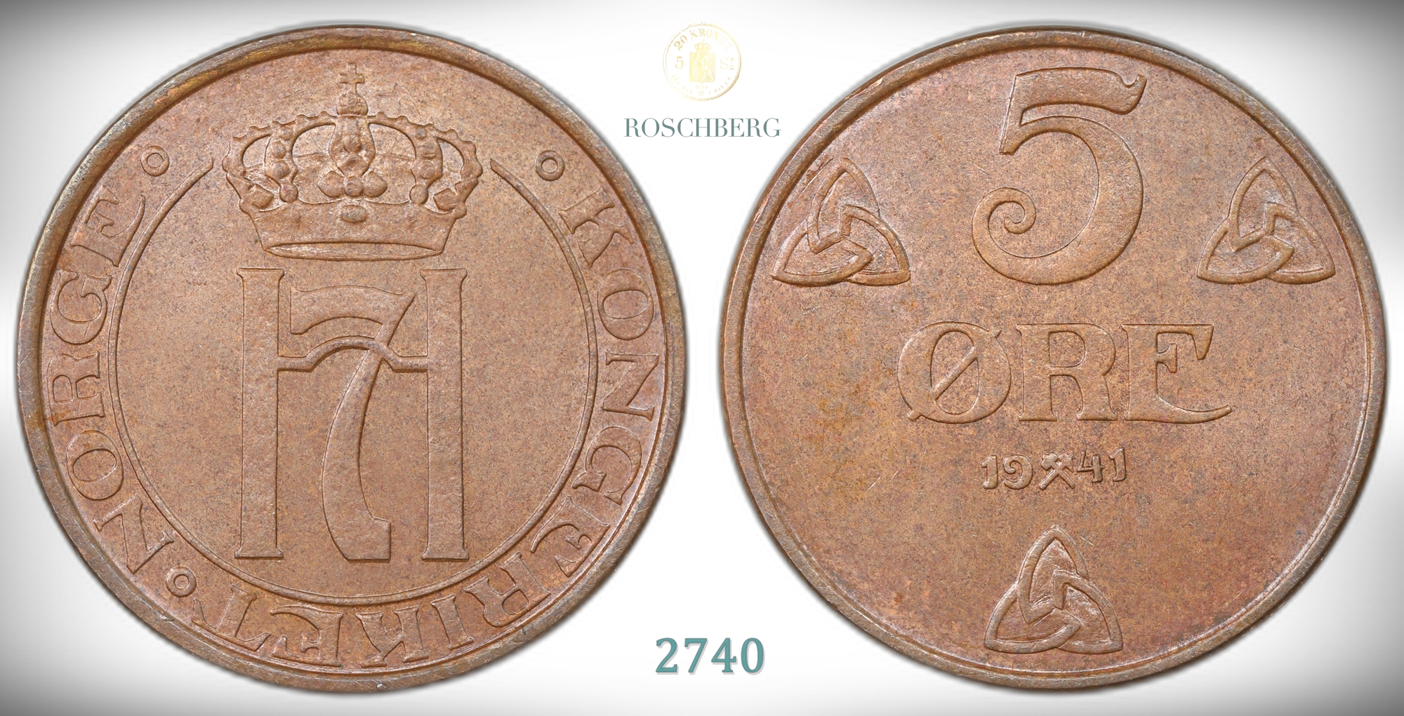 Norge 5 Øre 1941 K  Kv: 0