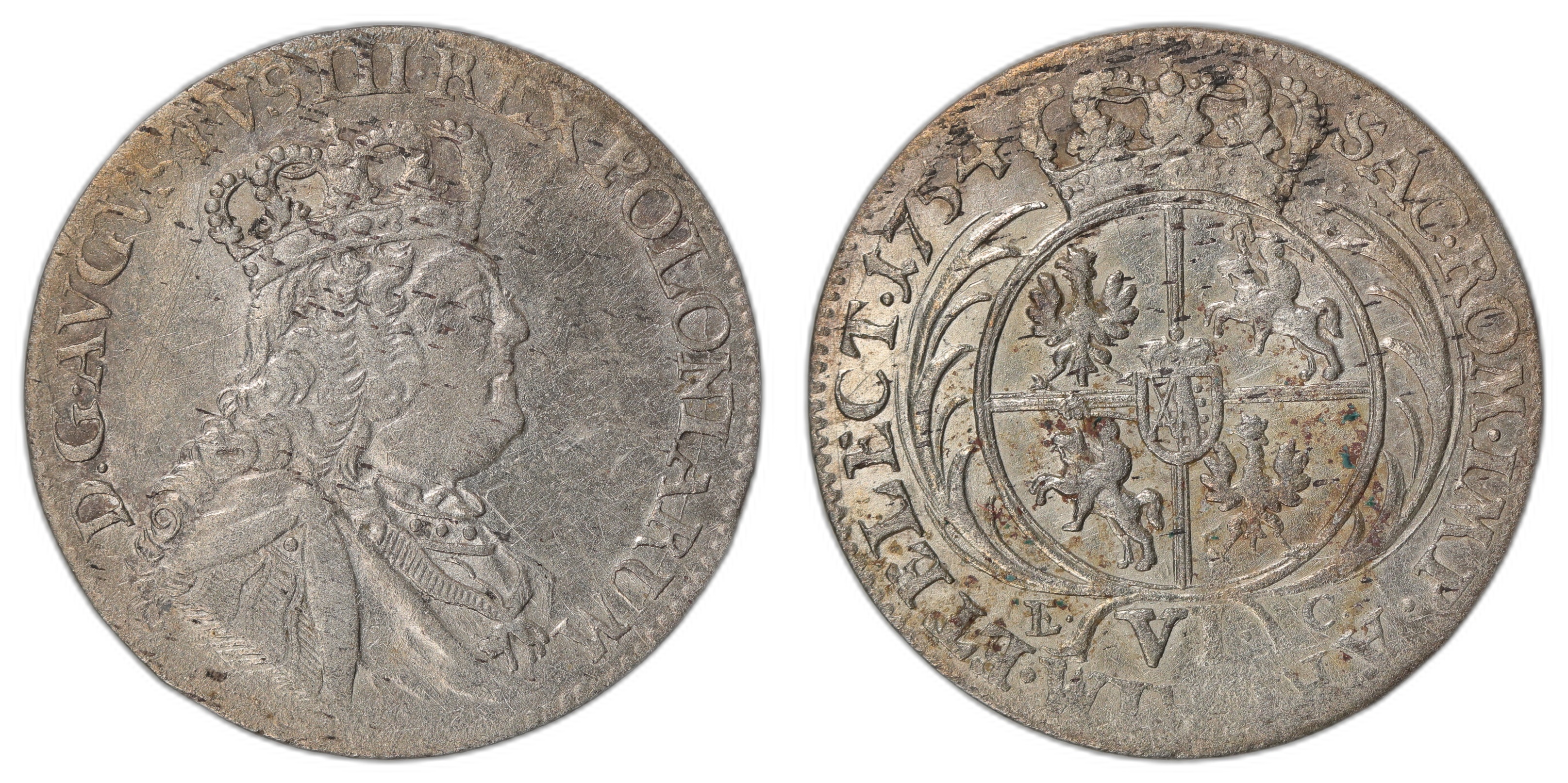 Poland 6 Grosch 1754 Kv: AU