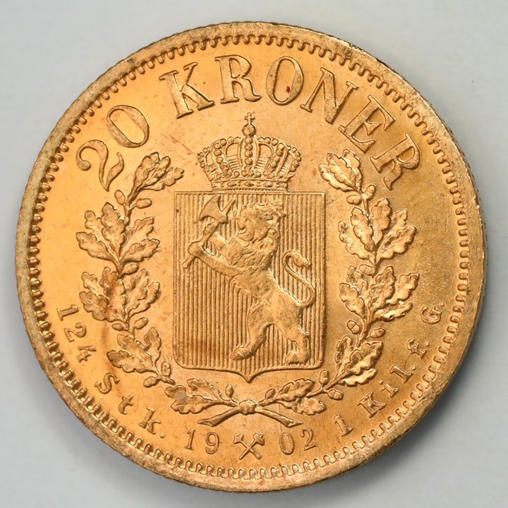 20 Kroner 1902 Kv 0/01