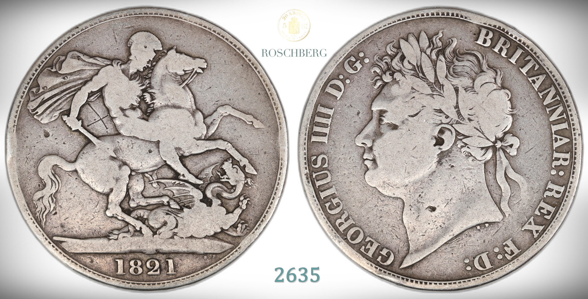 Great Britain Crown 1821  Kv: VG